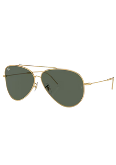 Aviator Reverse - Green - Polished Gold