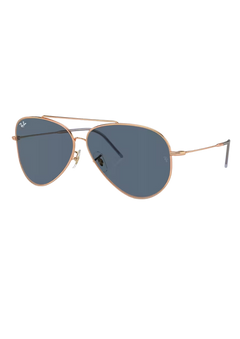 Aviator Reverse - Blue - Polished Rose Gold