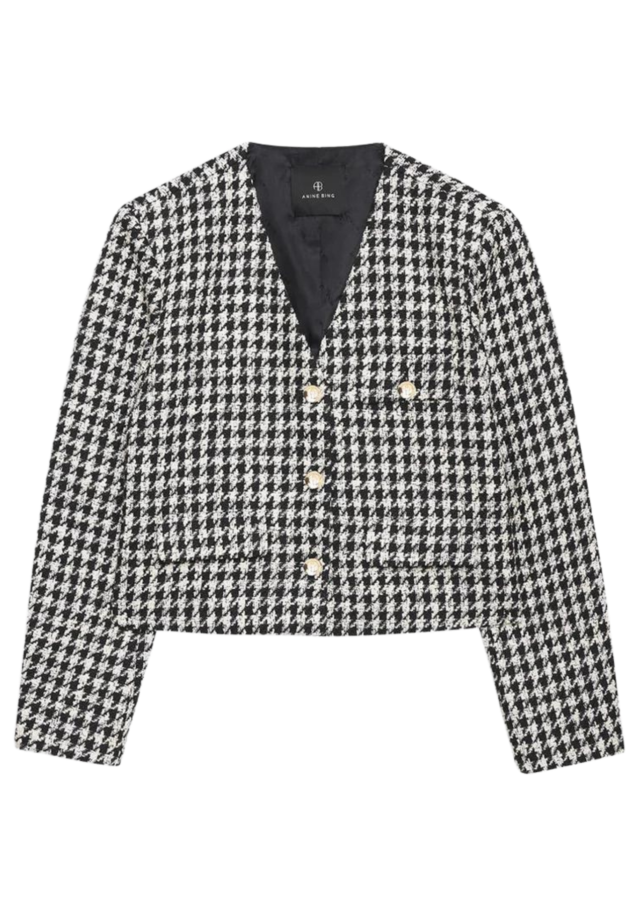 Cara Jacket - Cream And Black Houndstooth