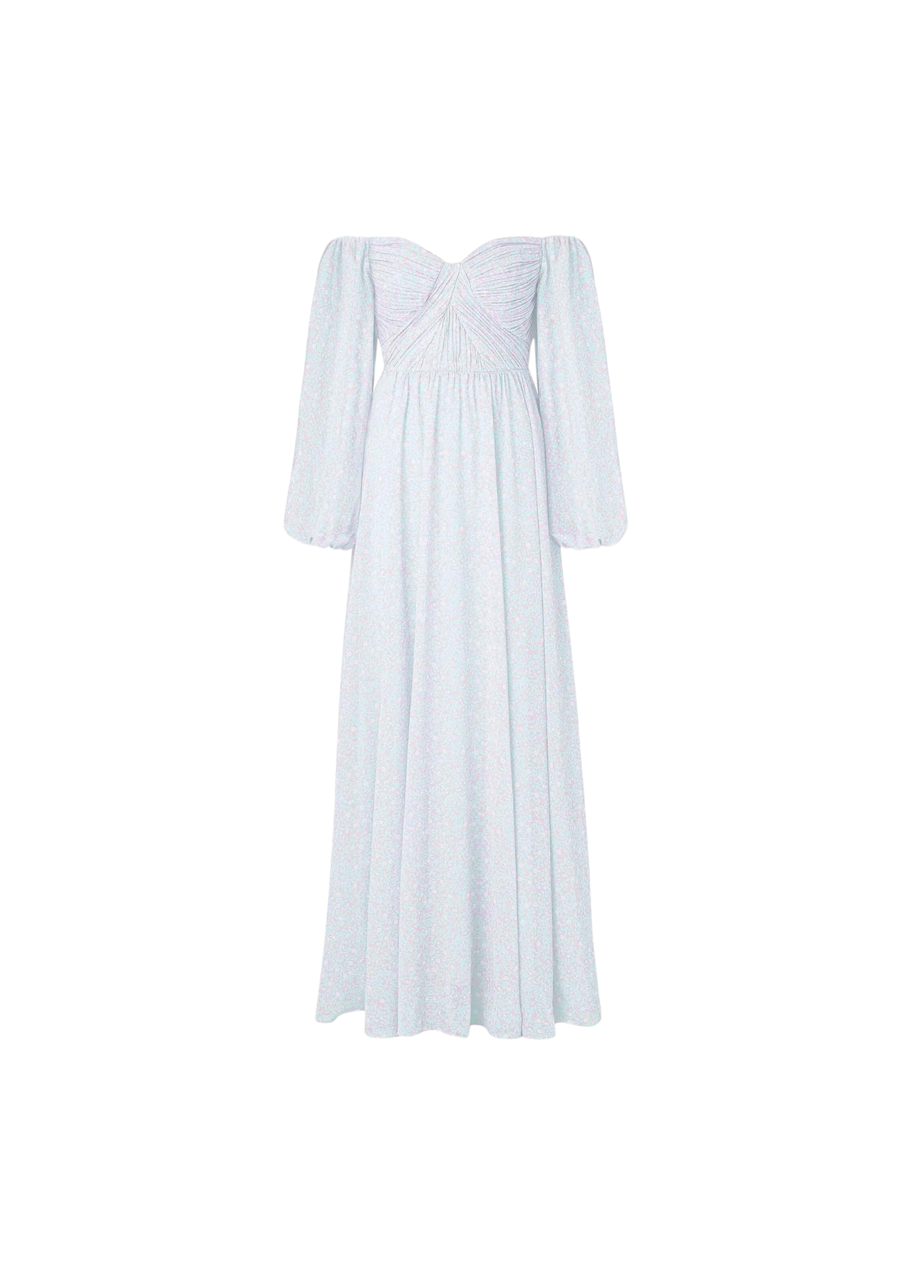Selena Draped Chiffon Maxi Dress - Floral Mist Violet