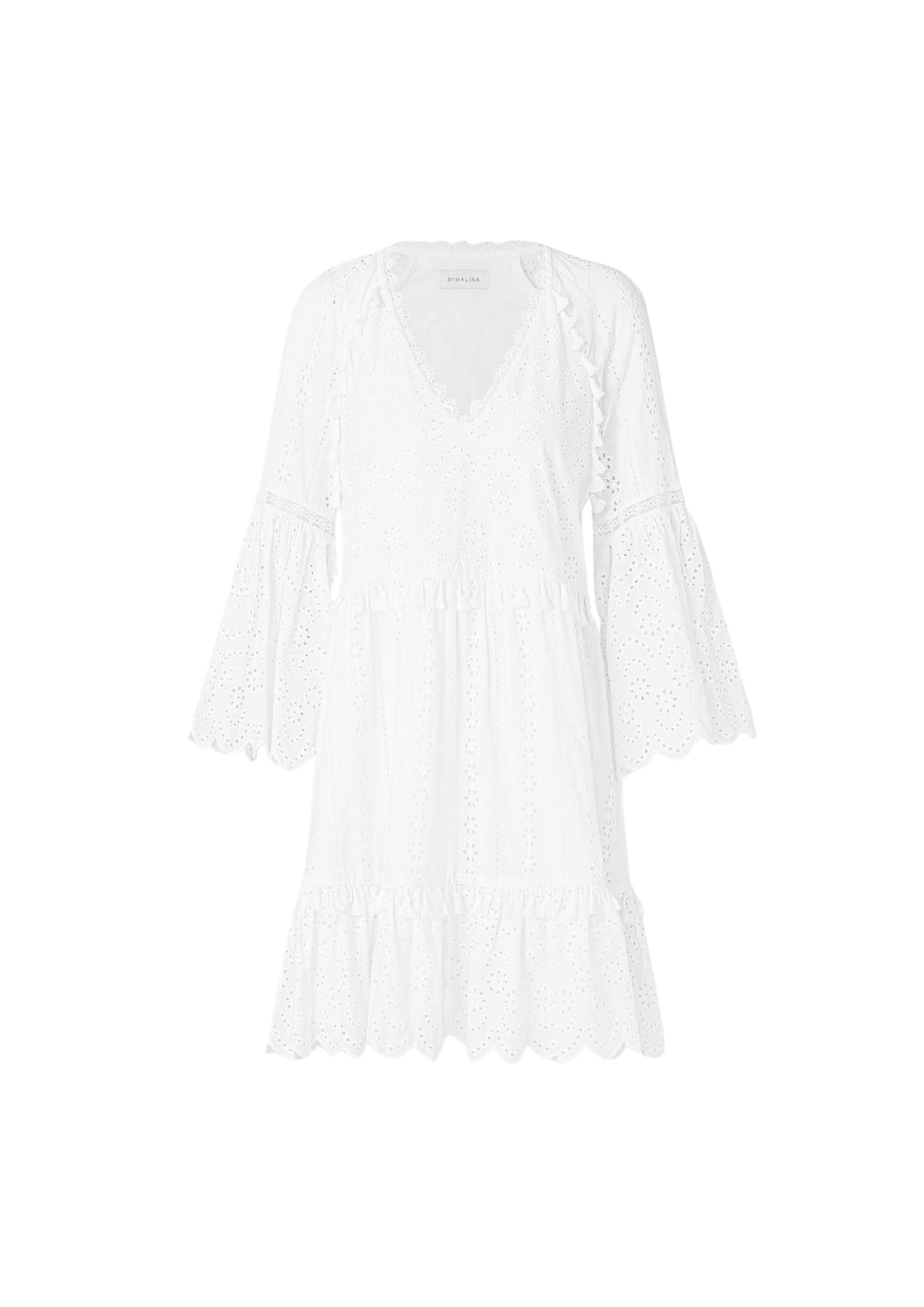 Khloe Tassel Mini Dress - White