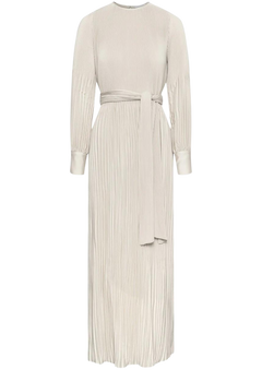 Satin Miami Long Dress - Shiny Oatmeal