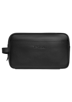Leather Wash Bag - Black