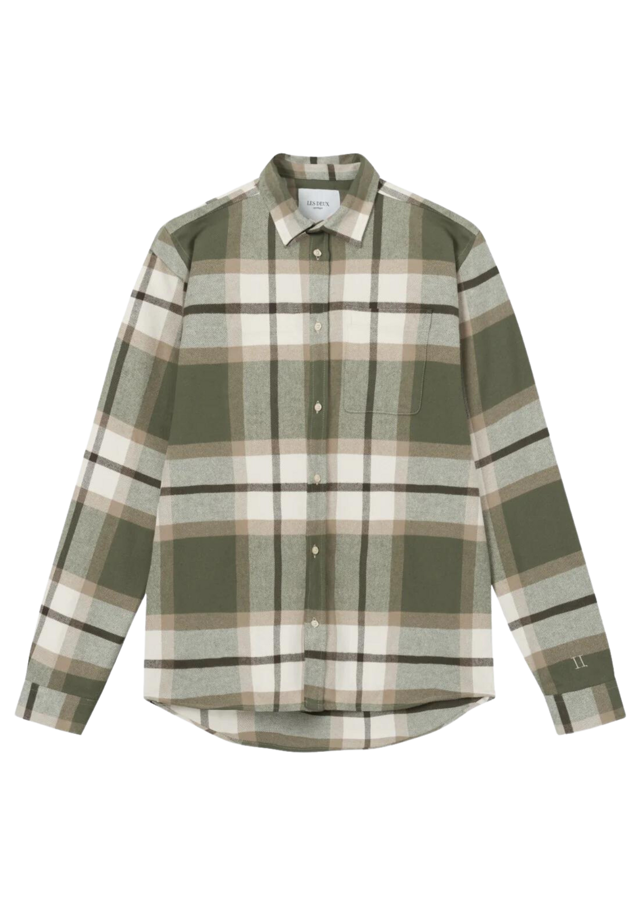 Jeremy Flannel Shirt  - Olive Night/Lead Grey