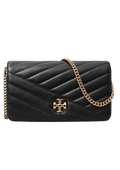 Kira Chevron Chain Wallet - Black
