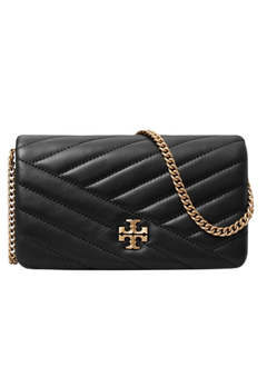 Kira Chevron Chain Wallet - Black