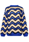 Panama Knit Sweater - Electric Blue/Sand/Black Mix