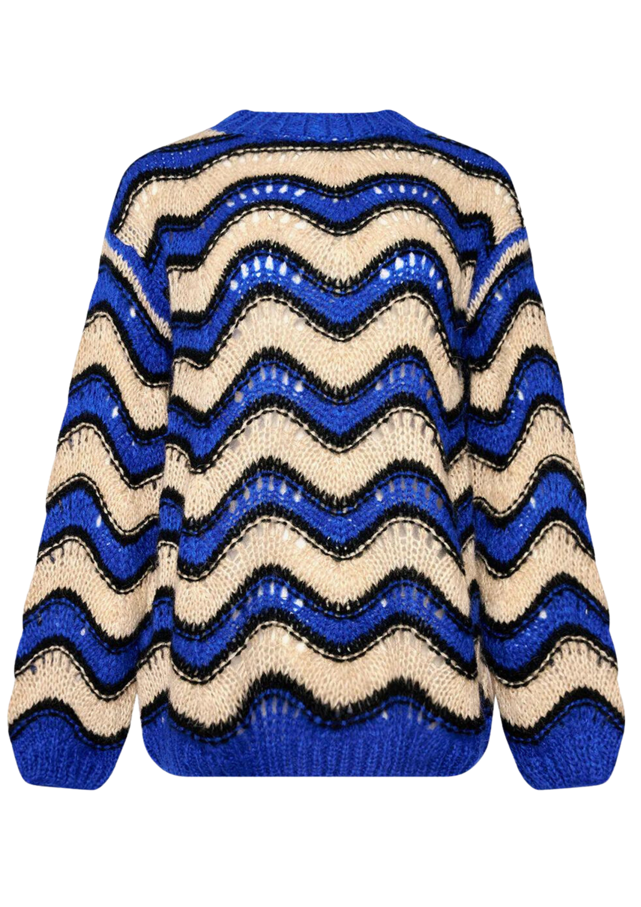Panama Knit Sweater - Electric Blue/Sand/Black Mix