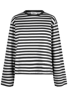 Hellen Ls Stripe T-Shirt - Black White Stripe