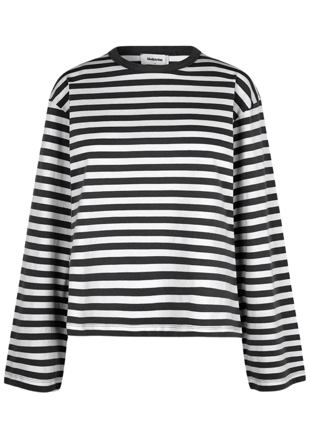 Hellen Ls Stripe T-Shirt - Black White Stripe