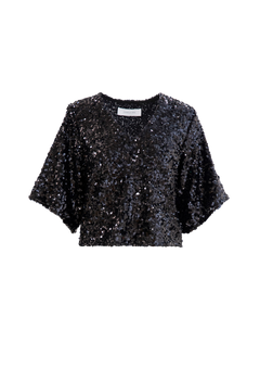 Tony Sequin Top - Black