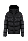 2216 Iridescent Down Jacket With Maxi Collar - Black/Dark Steel