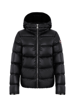 2216 Iridescent Down Jacket With Maxi Collar - Black/Dark Steel