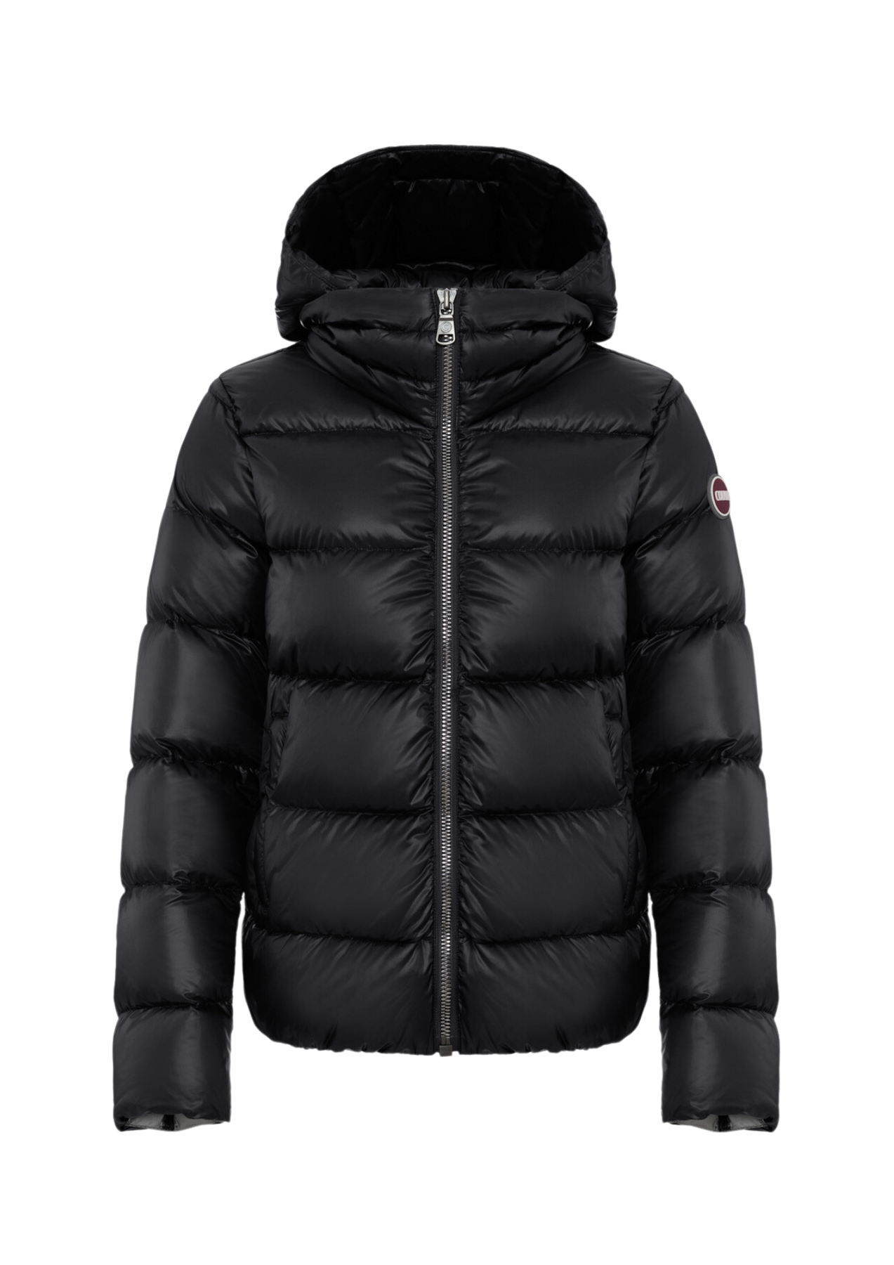 2216 Iridescent Down Jacket With Maxi Collar - Black/Dark Steel