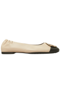 Claire Cap-Toe Ballet - New Cream / Black / Gold