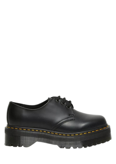 1461 Quad Smooth Leather Platform Shoes - Black Polished Smooth