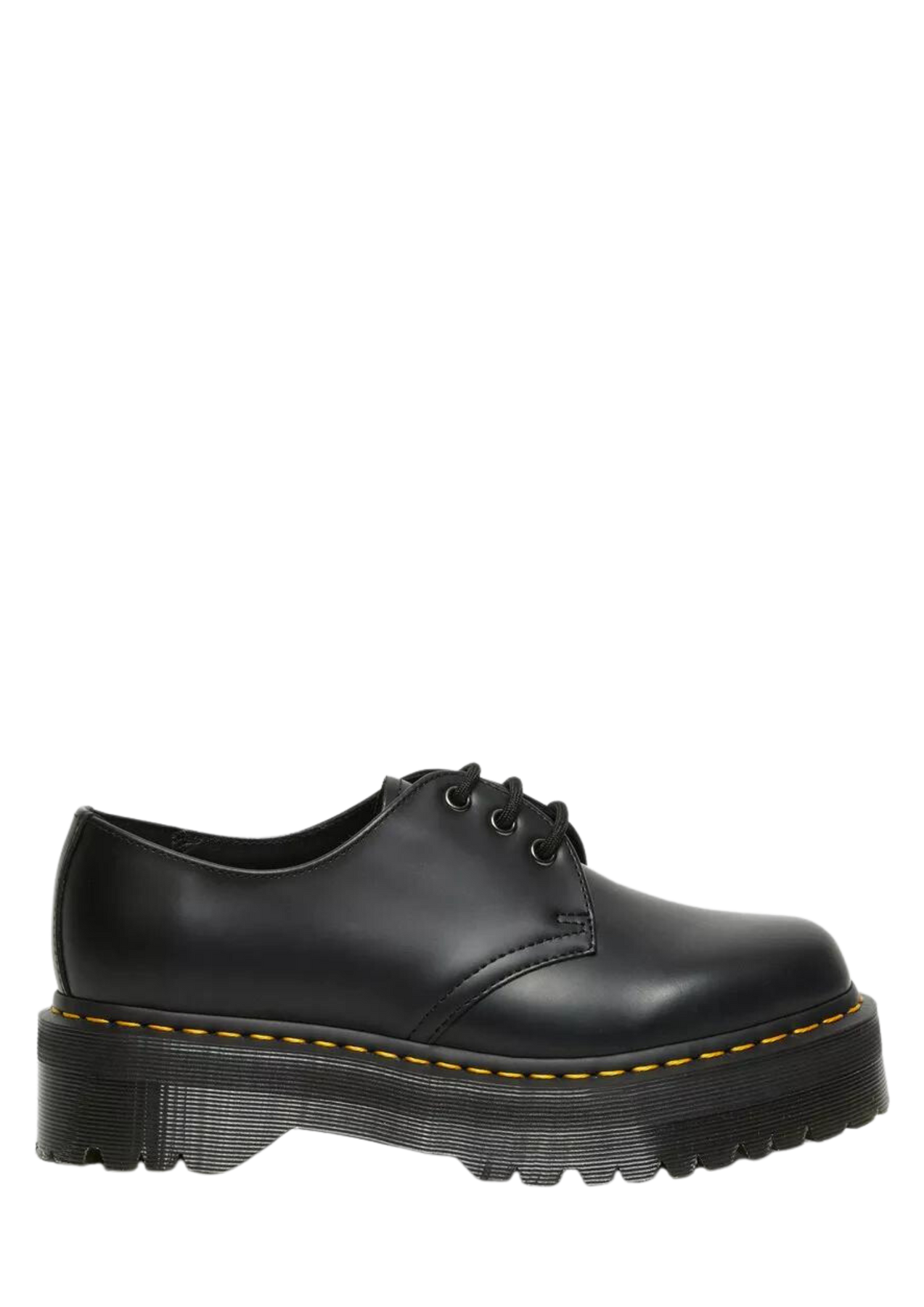 1461 Quad Smooth Leather Platform Shoes - Black Polished Smooth