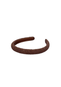 Solid Slim Beaded Diadem - Acorn Brown