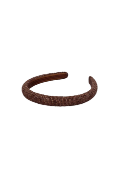 Solid Slim Beaded Hairbrace - Acorn Brown