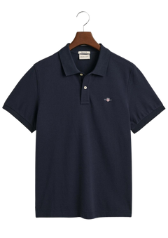 Regular Fit Shield Piqué Polo Shirt - Evening Blue
