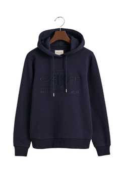Regular Tonal Shield Hoodie - Evening Blue