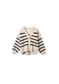 Mooring Cardigan - Black Barley Stripe