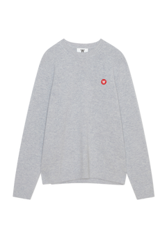 Tay Badge Lambswool Jumper - Grey Melange