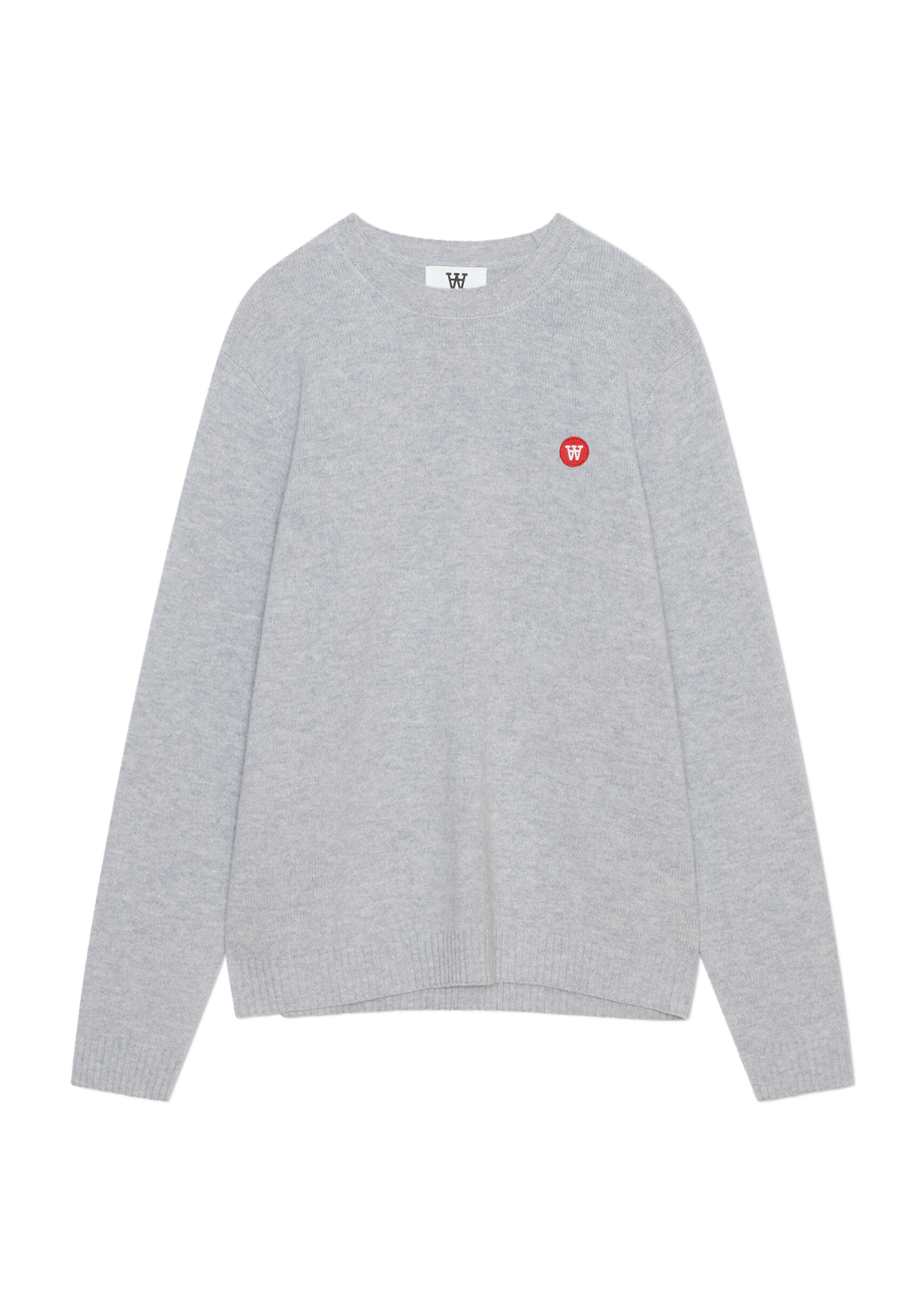 Tay Badge Lambswool Jumper - Grey Melange