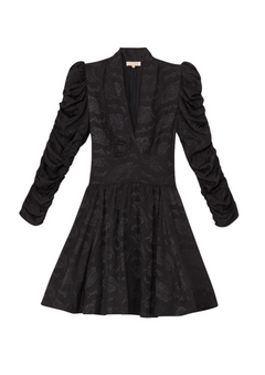 Jacquard Tieband Dress I - Black