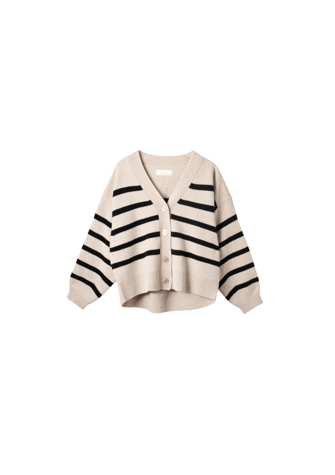 Mooring Cardigan - Black Barley Stripe