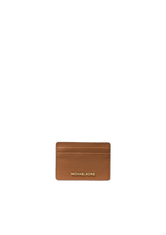 Pebbled Leather Card Case - Luggage