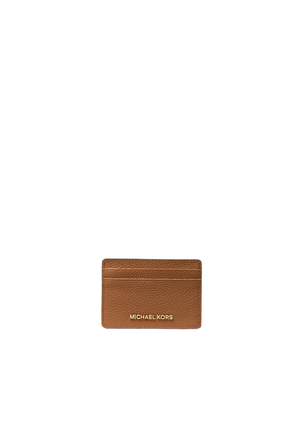 Pebbled Leather Card Case - Luggage