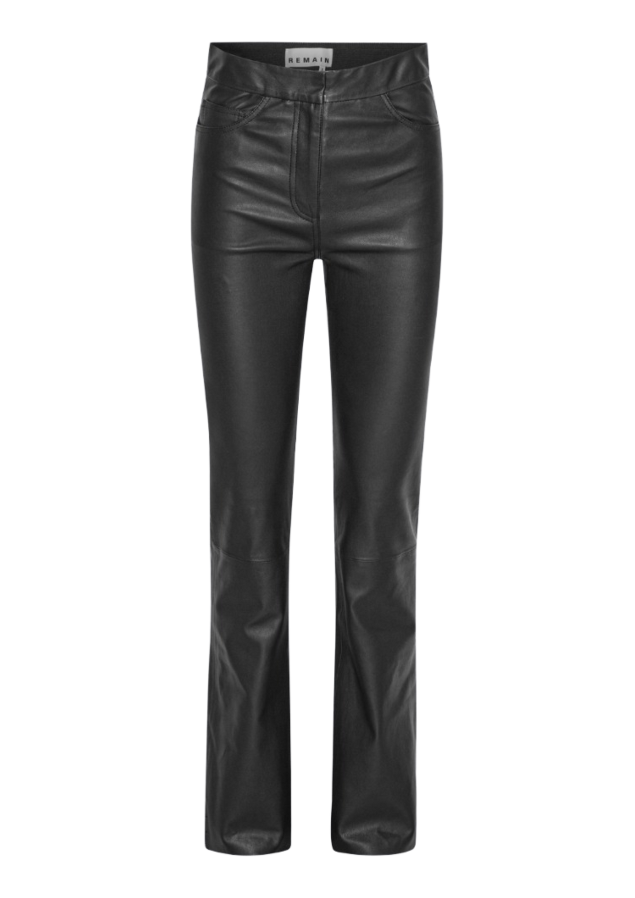 Stretch Leather Pants - Black