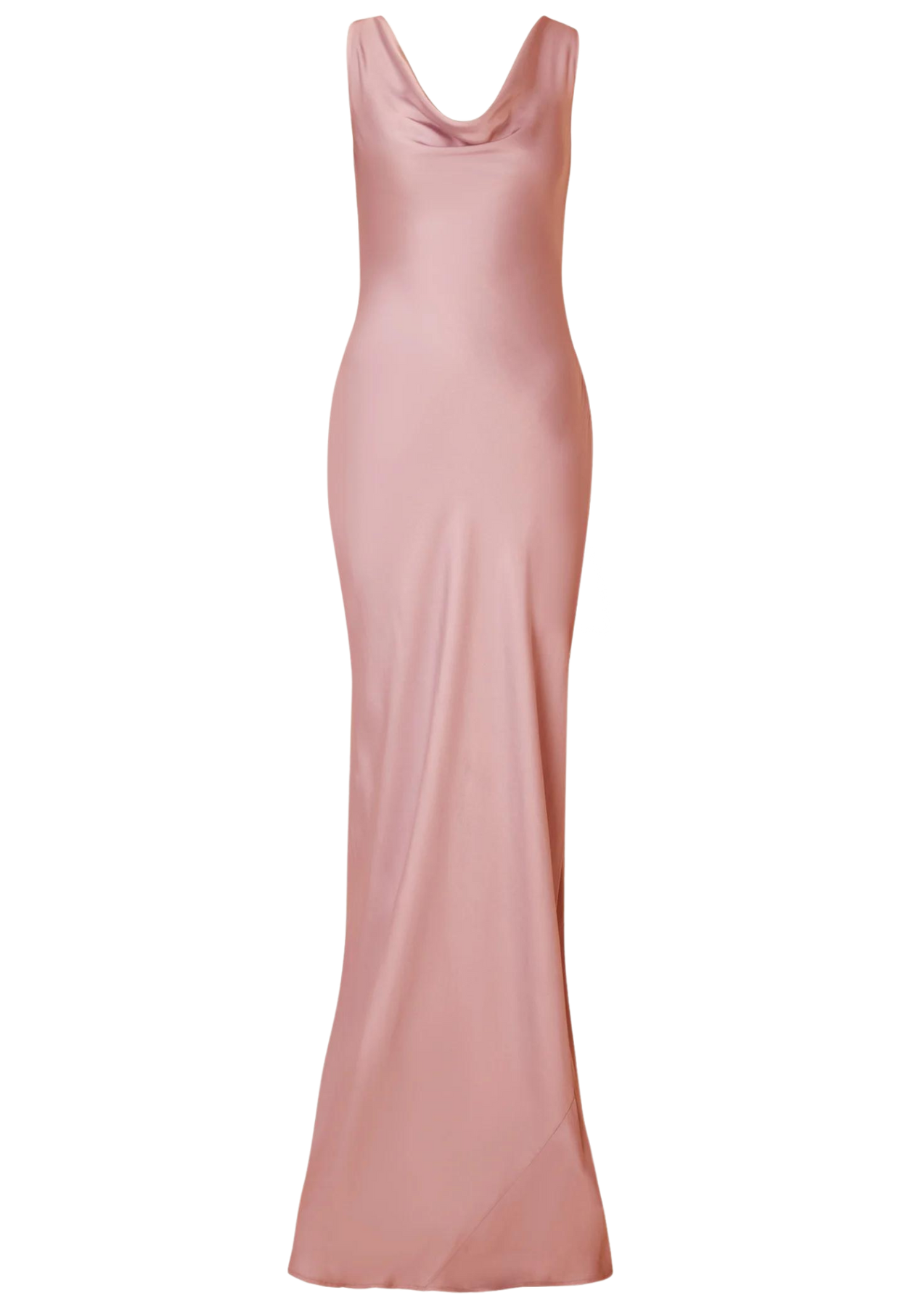 Leah Cowl Satin Maxi Dress - Blush