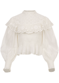 Serita Crochet Lace L/Slv Top - Cream