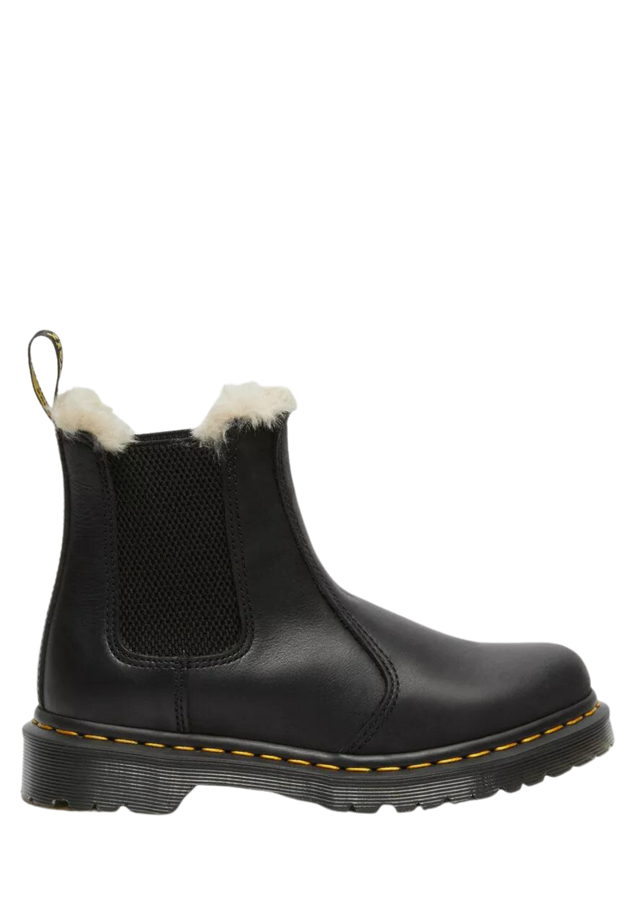 2976 Leonore Faux Fur Lined Burnished Chelsea Boots - Black Burnished Wyoming