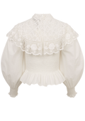 Serita Crochet Lace L/Slv Top - Cream
