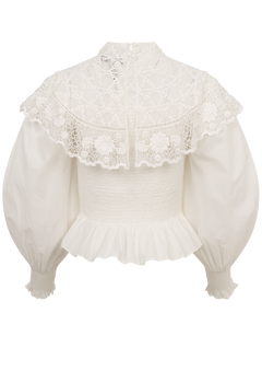 Serita Crochet Lace L/Slv Top - Cream