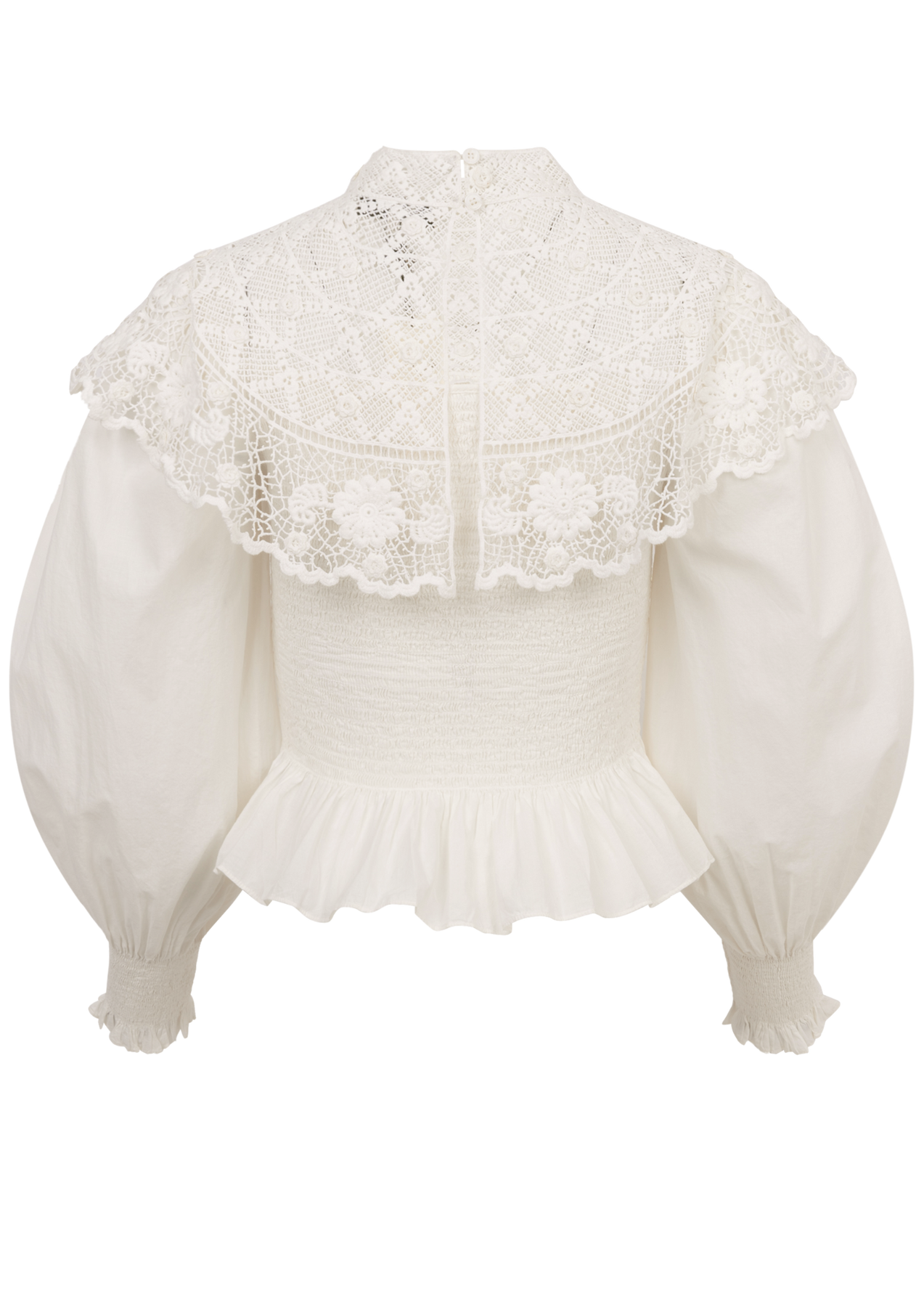 Serita Crochet Lace L/Slv Top - Cream