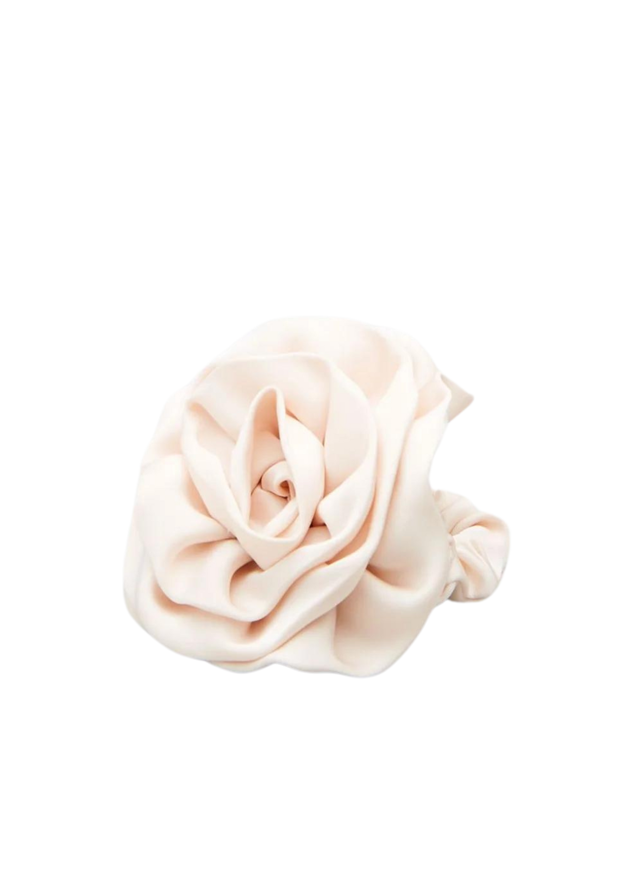 Satin Flower Hair Tie - Birch White