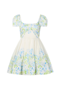 Vanda Pouf Sleeve Mini Dress - Pastel Floral Vanilla