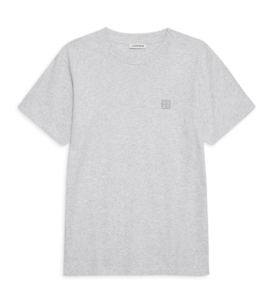Lili Tee Framed Monogram - Heather Grey