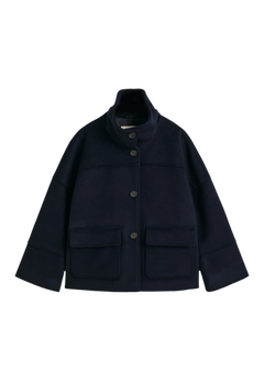 Cropped Wool Jacket - Evening Blue