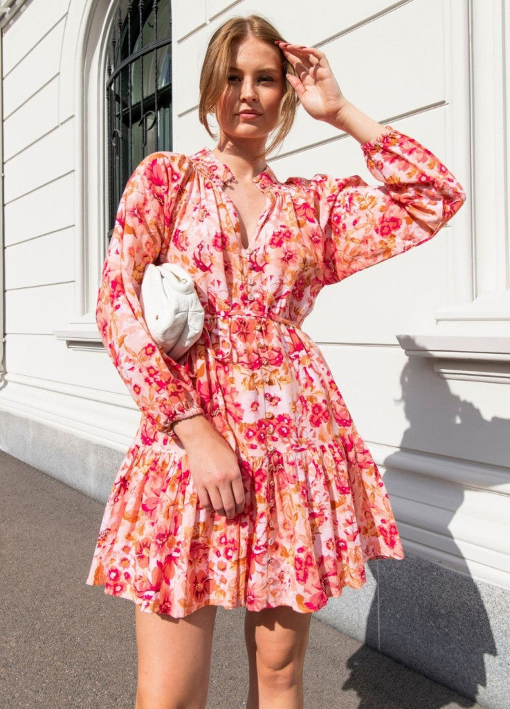 Alia Dress - Coral Garden Linen