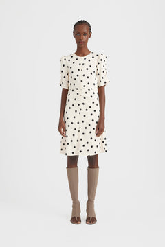 DottiaGZ P Short Dress - Afterglow With Black Dot