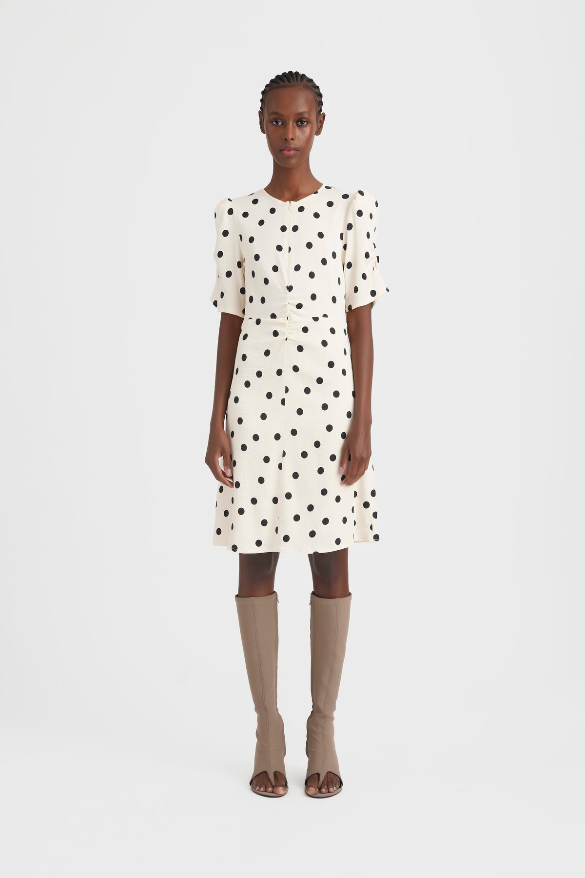 DottiaGZ P Short Dress - Afterglow With Black Dot