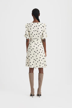 DottiaGZ P Short Dress - Afterglow With Black Dot