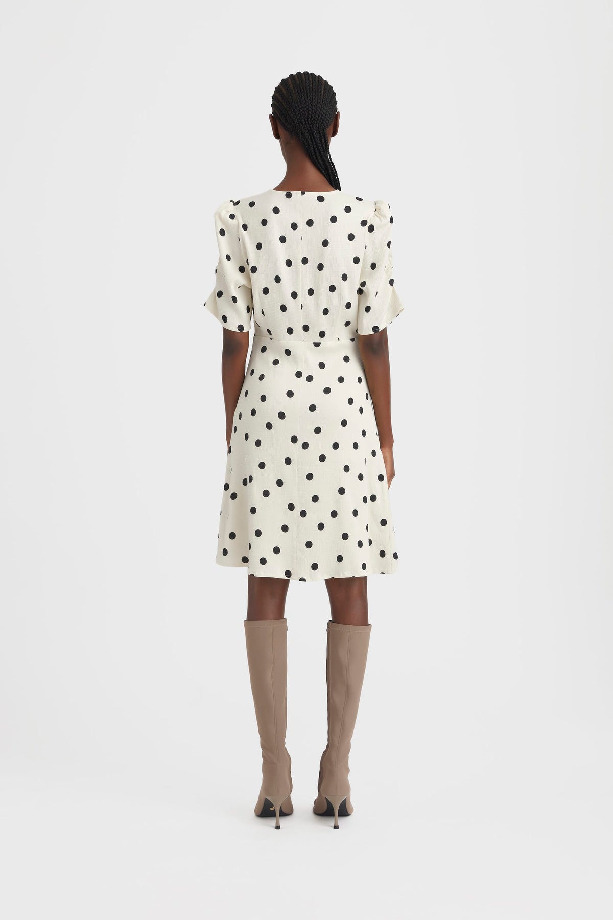 DottiaGZ P Short Dress - Afterglow With Black Dot
