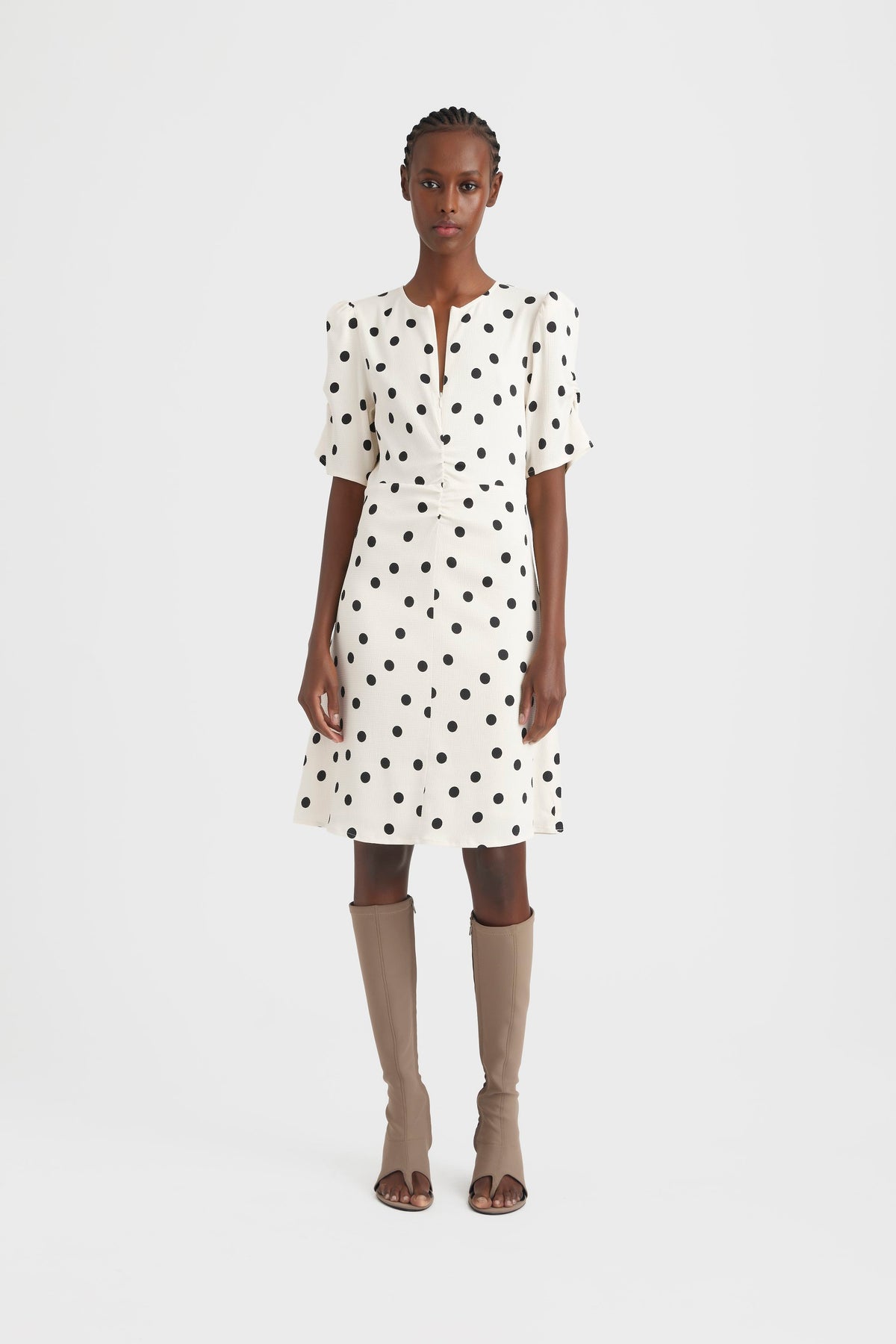 DottiaGZ P Short Dress - Afterglow With Black Dot