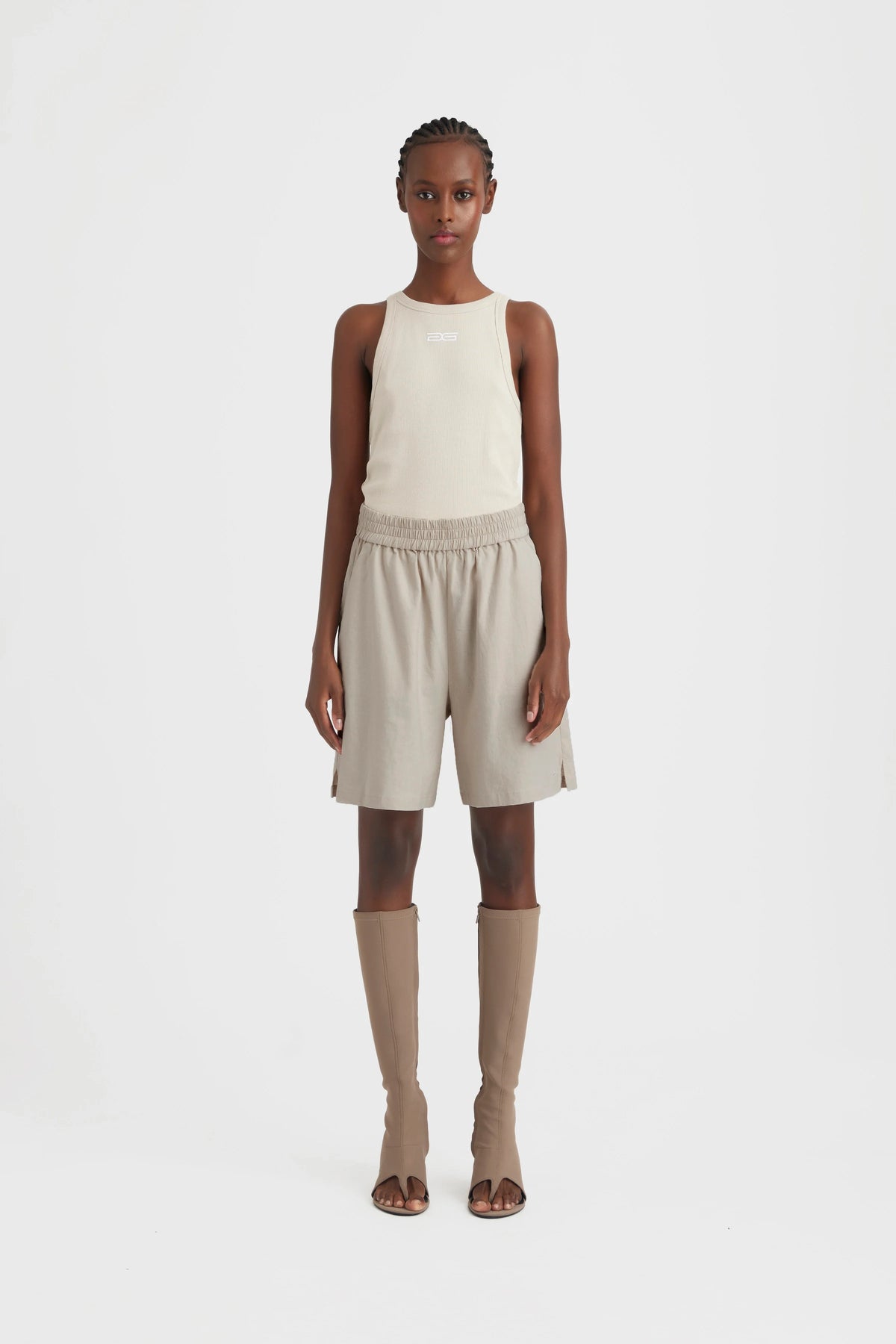 LizaGZ Linen Hw Shorts - Ancient Scroll